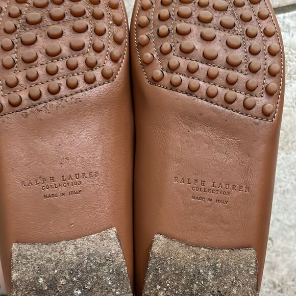 RALPH LAUREN COLLECTION DASITA Tan Leather Driver Loafer Moccasin Shoes - Picture 9 of 16